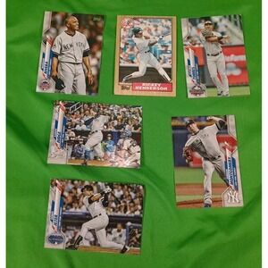 Lot Of 6 New York Yankees Topps Baseball Cards‎ Jeter, Rivera, Judge, Henderson